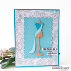 Whimsy Stamps Postmarks Background Cling Stamp ddb0087 robins egg