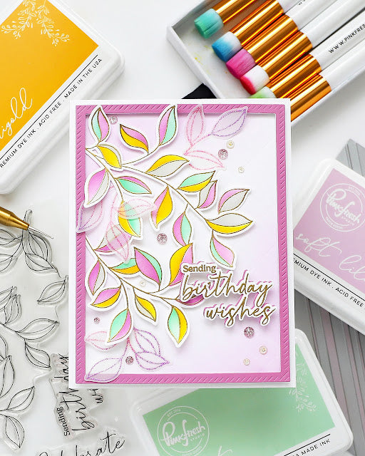 Pinkfresh Studio Joyful Day Dies 244424 Pink Birthday Wishes Card | color-code:ALT02