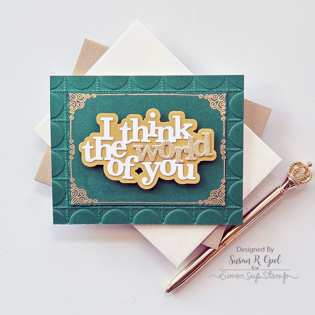 Simon Says Stamp I Think The World Of You Wafer Dies 1022sd Sweetheart Love Card