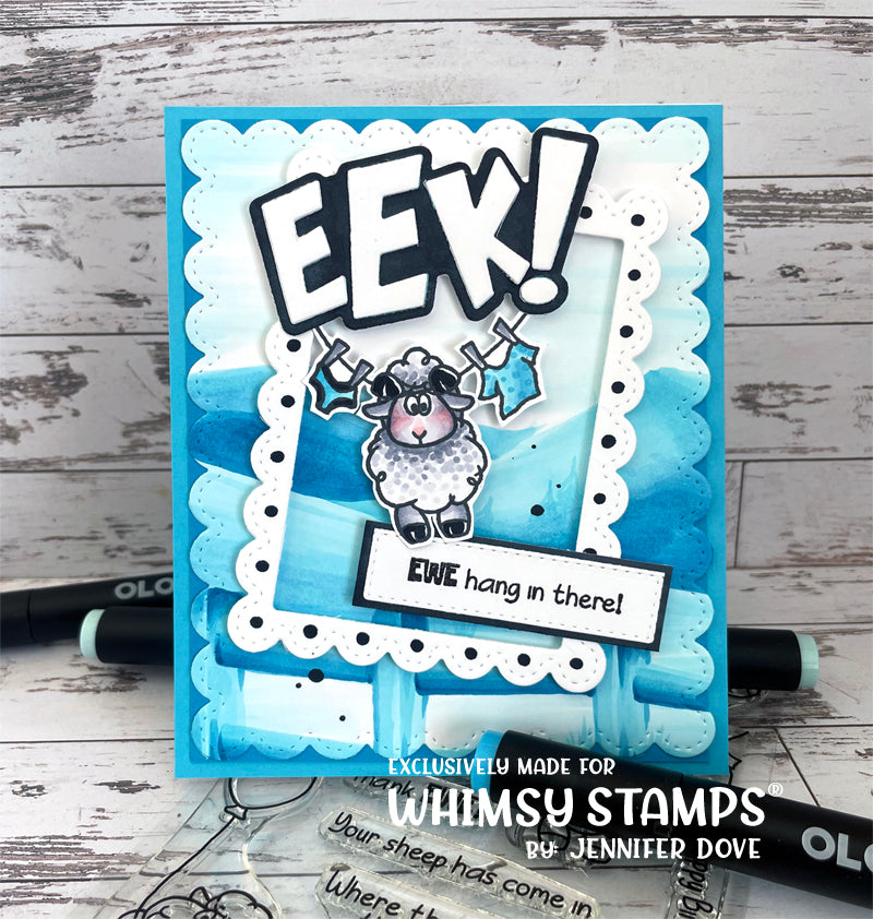 Whimsy Stamps Sheepish Moments Clear Stamps c1436 hang in there
