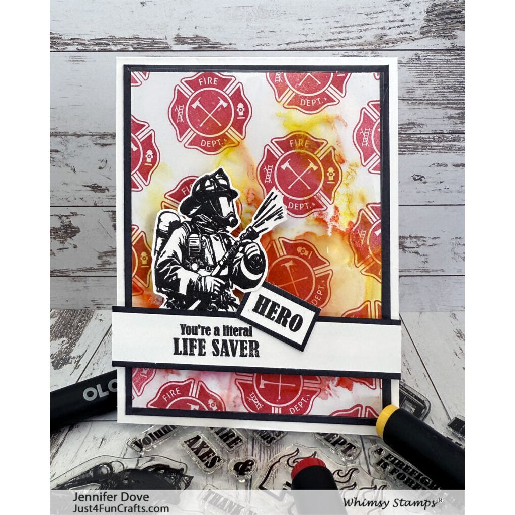 Whimsy Stamps Firefighter Outline Dies wsd009