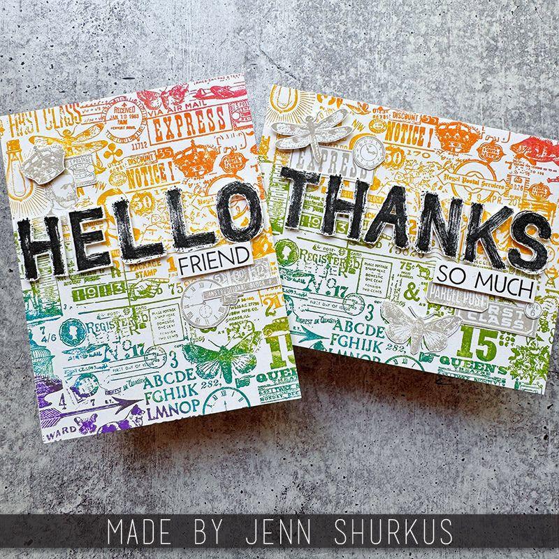 Tim Holtz Cling Rubber Stamps Sign Painter cms484 hello