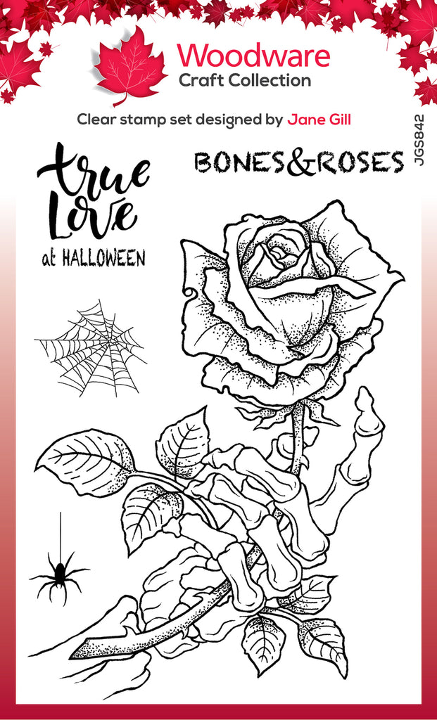 Woodware Craft Collection Bones & Rose Clear Stamps jgs841