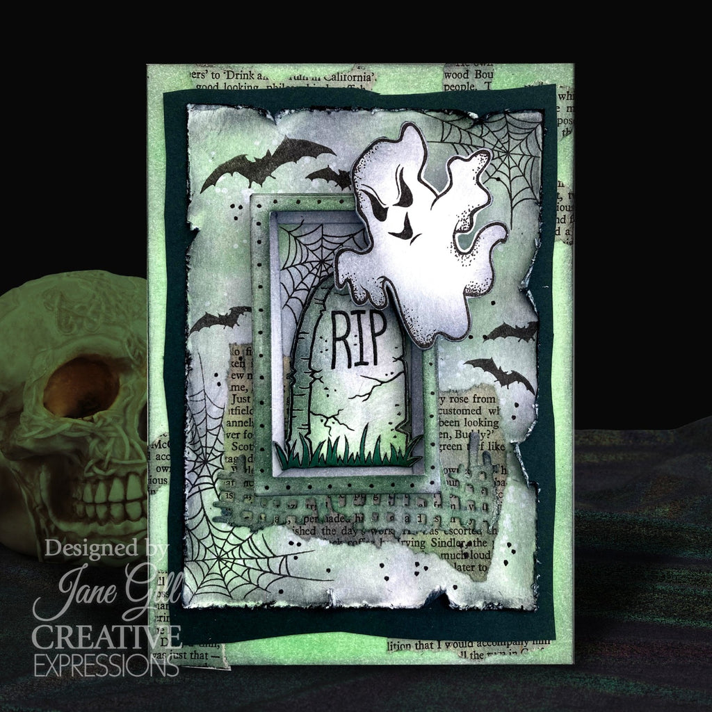 Woodware Craft Collection Spooky Goings On Clear Stamps jgs846 glow in the dark
