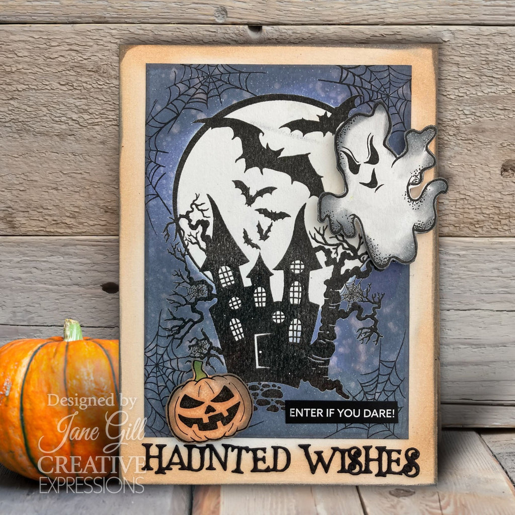 Woodware Craft Collection Spooky Goings On Clear Stamps jgs846 haunted wishes