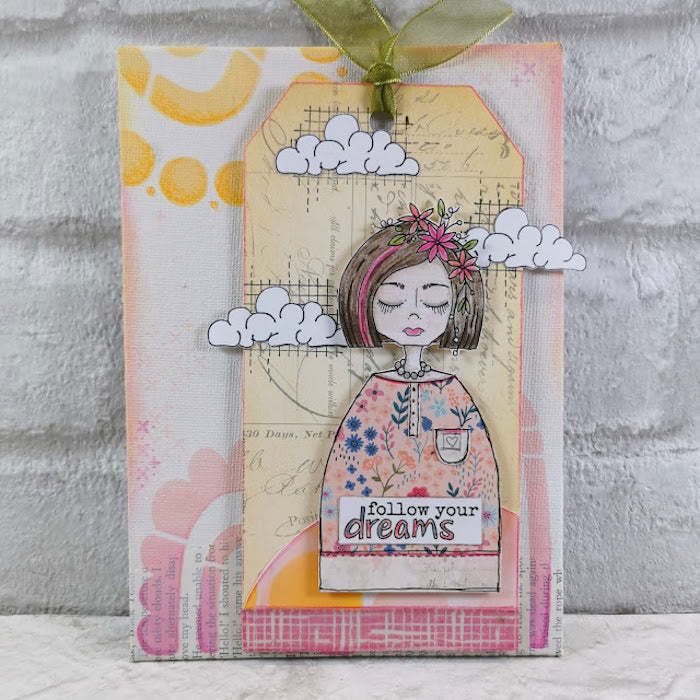 Paper Artsy JOFY Mini 67 Cling Stamp jm67 dreams tag
