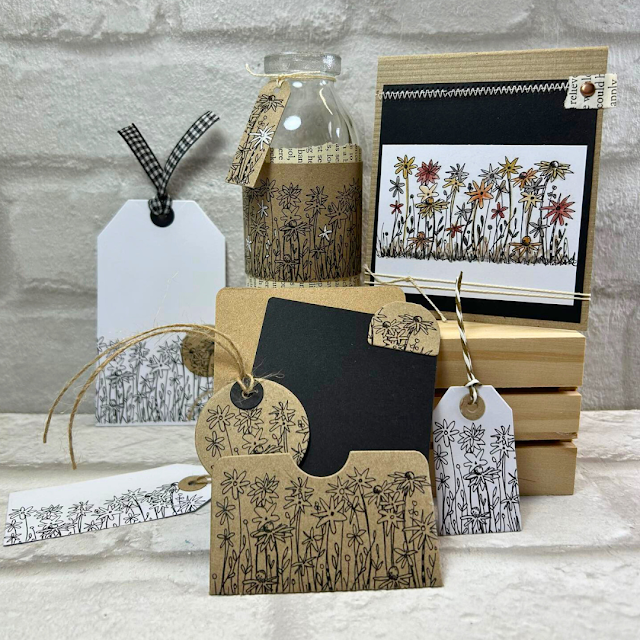 Paper Artsy JoFY Mini 75 Cling Stamp jm75 wildflower tags