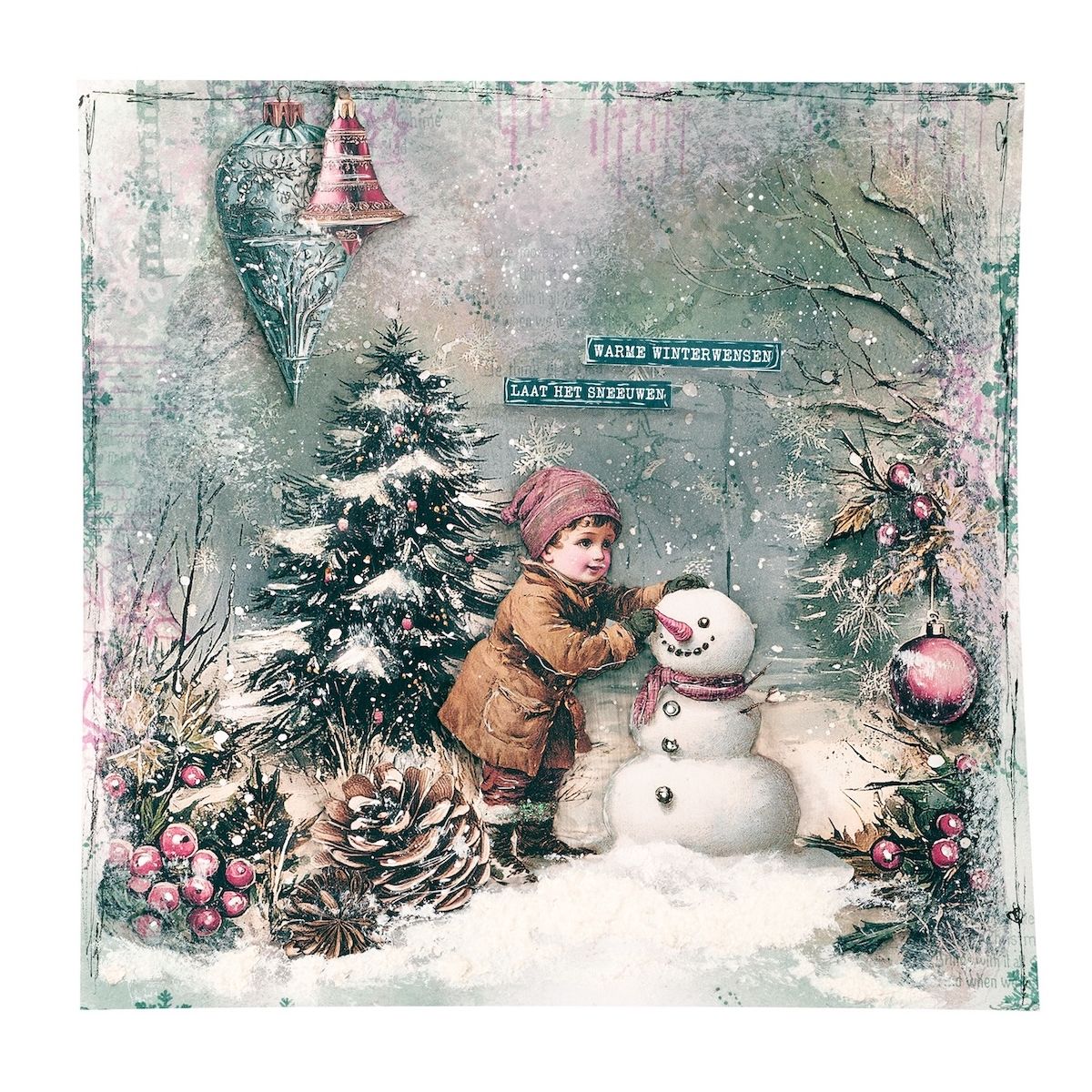 Studio Light Christmas Blush Holiday Wishes Clear Stamps jma-cb-stamp884