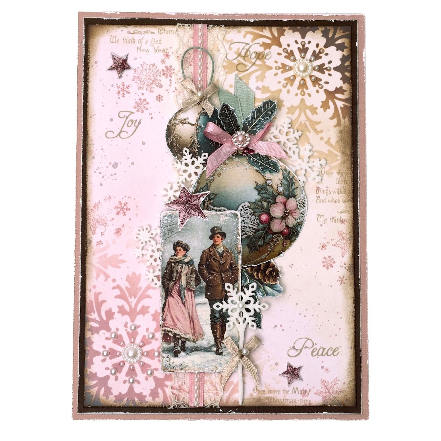Studio Light Christmas Blush Holiday Wishes Clear Stamps jma-cb-stamp884