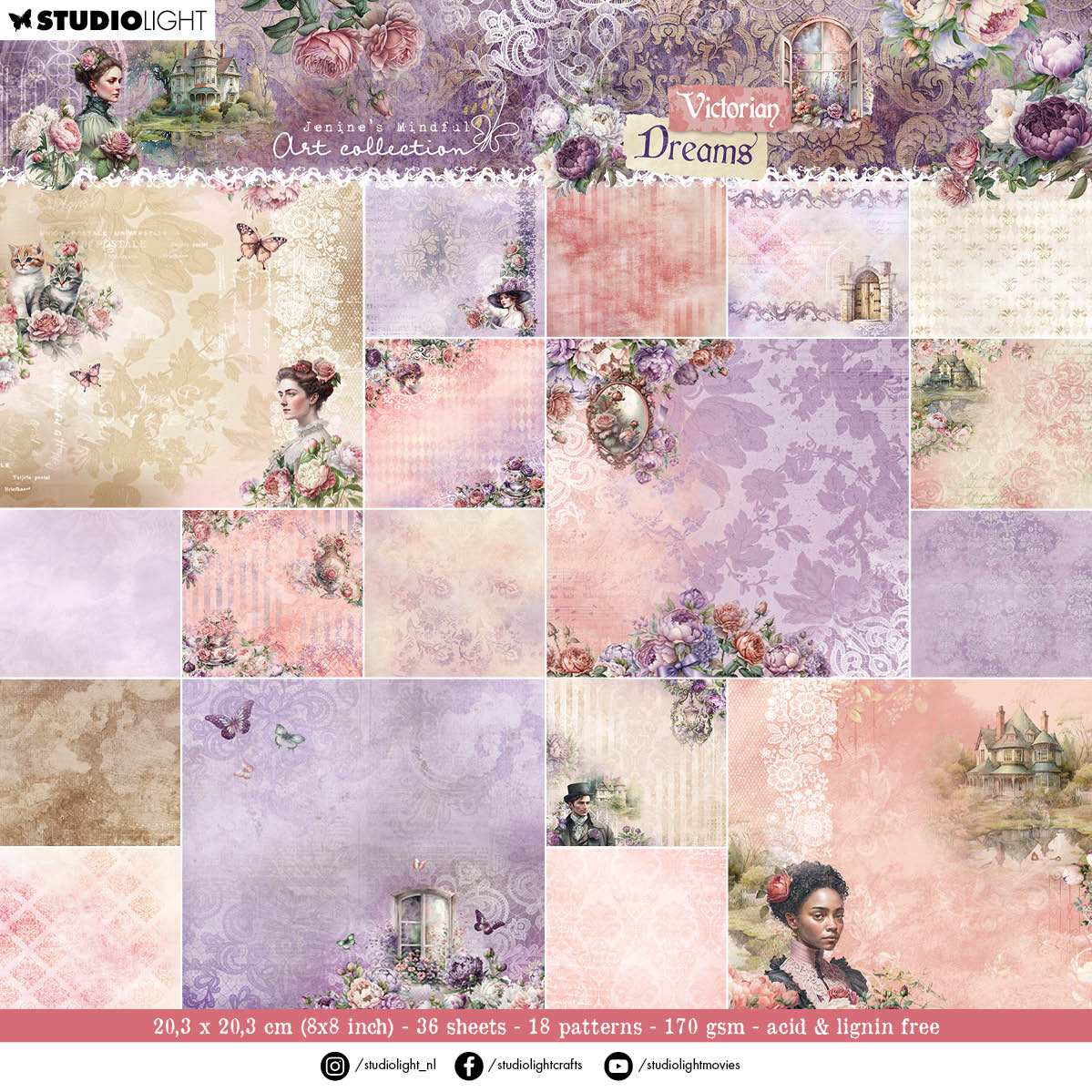 Studio Light Background Designs 8x8 Paper Pad jma-vd-dpp139