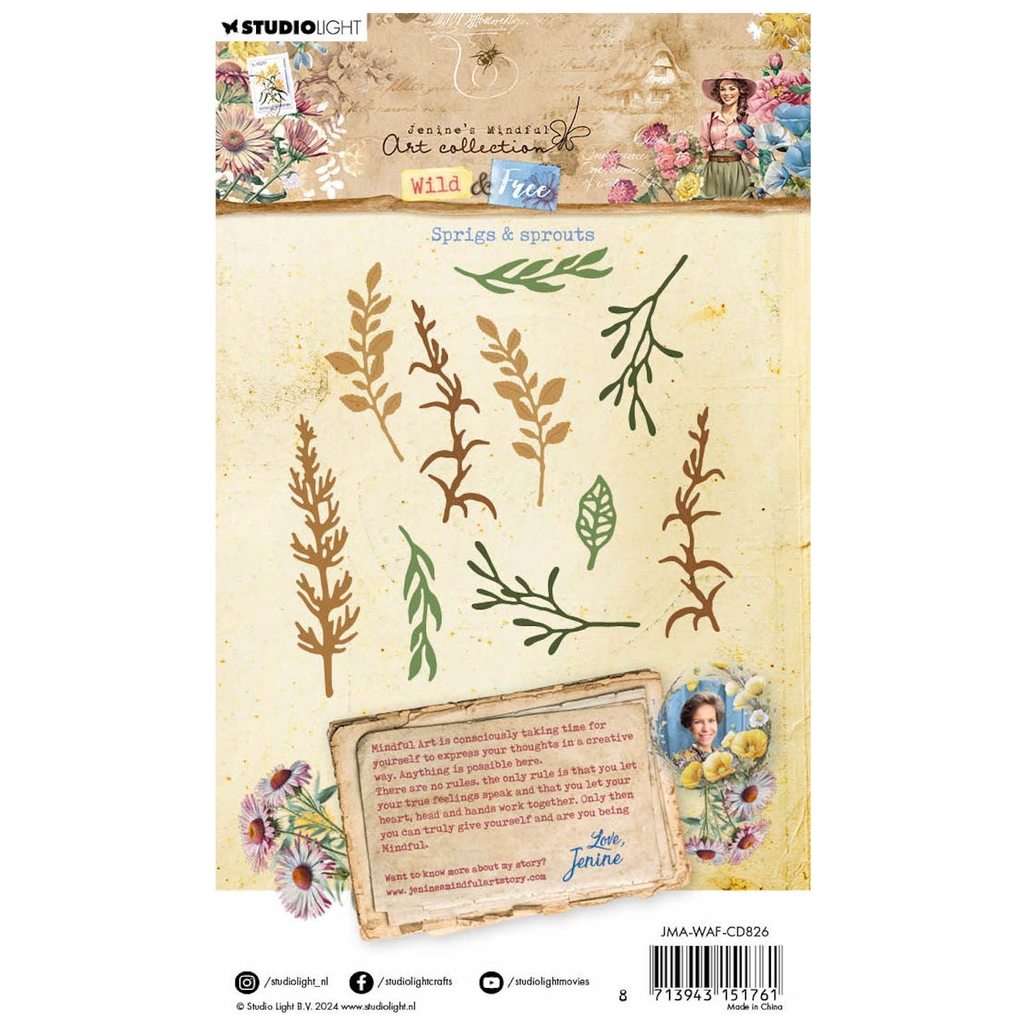 Studio Light Sprigs & Sprouts Dies jma-waf-cd826 package back