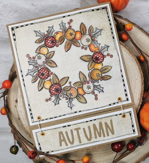 Paper Artsy JOFY 131 Cling Stamps jofy131 autumn wreath