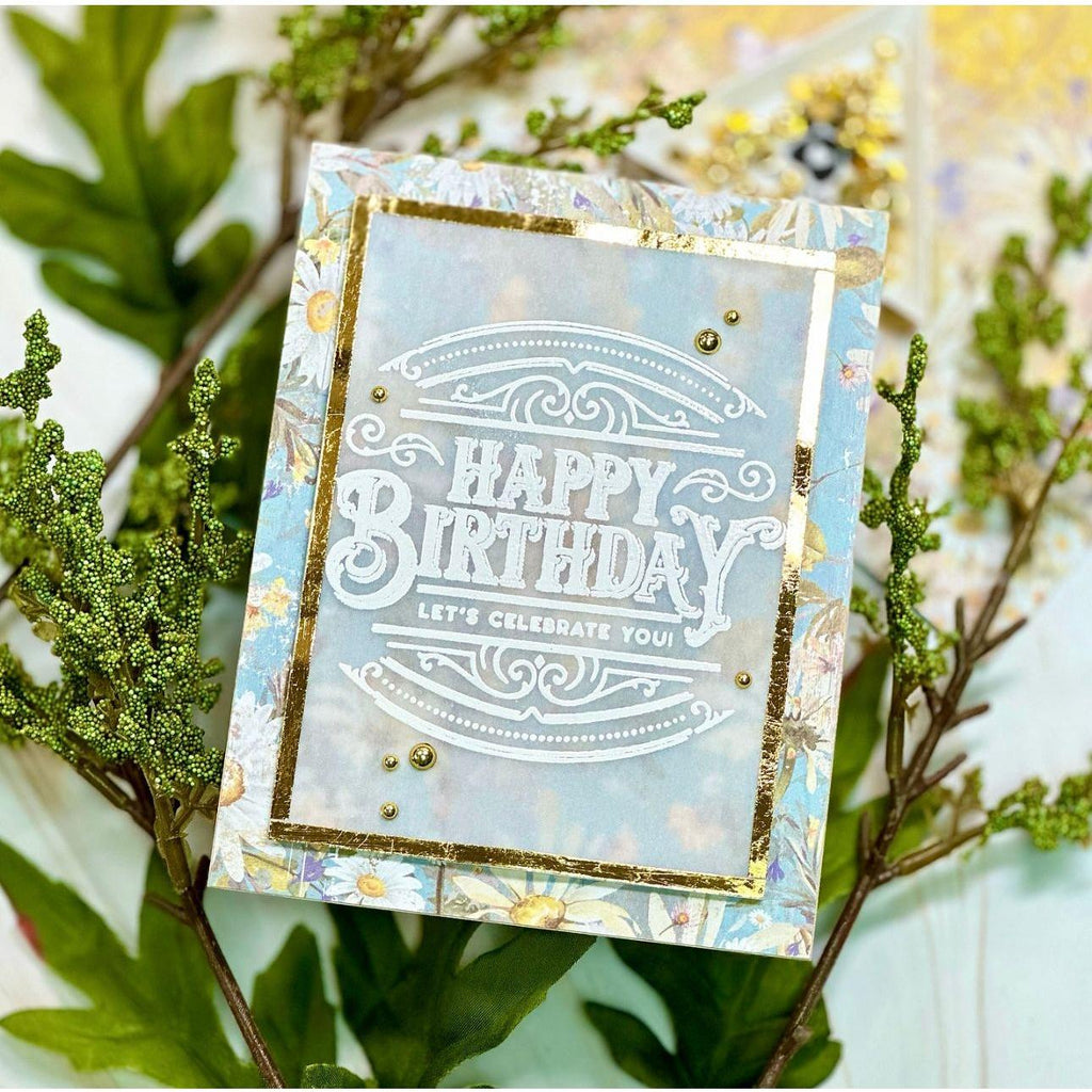 Simon Says Clear Stamps Etched Greetings sss202519c Birthday Card | color-code:ALT15