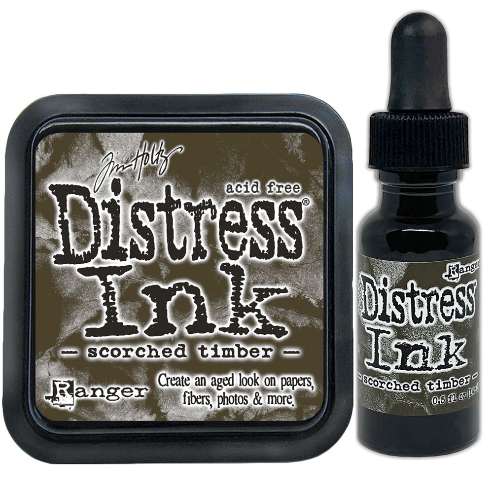 Tim Holtz Distress Scorched Timber January 2024 Ink Pad And Reinker Bundle Ranger
