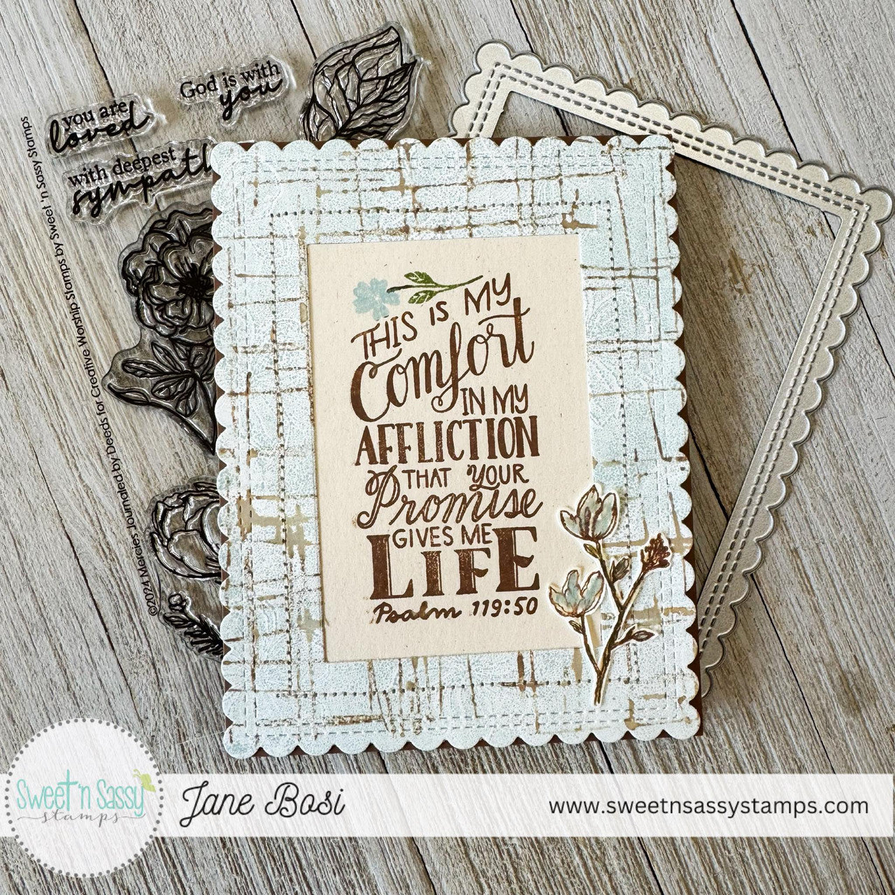 Sweet 'N Sassy Mess Marks Background Clear Stamp cws-24-002 Psalm Card