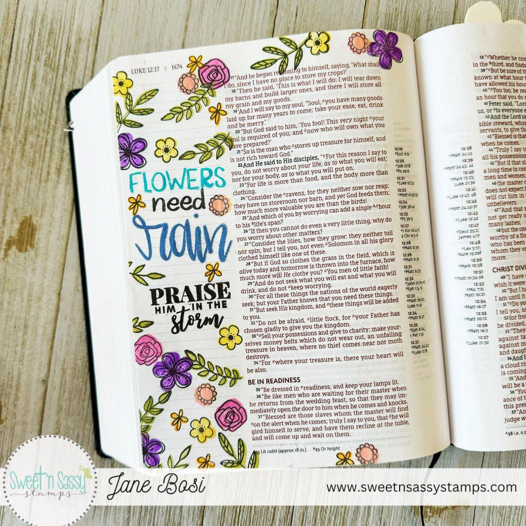 Sweet 'N Sassy Itty Bitty Silhouette Blossoms Clear Stamps cws-24-009 Bible Journaling