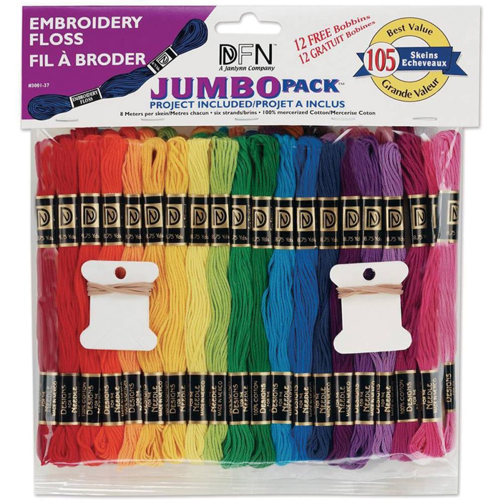 Janlynn Cotton Embroidery Floss Jumbo Pack Assorted Colors 300137 old packaging