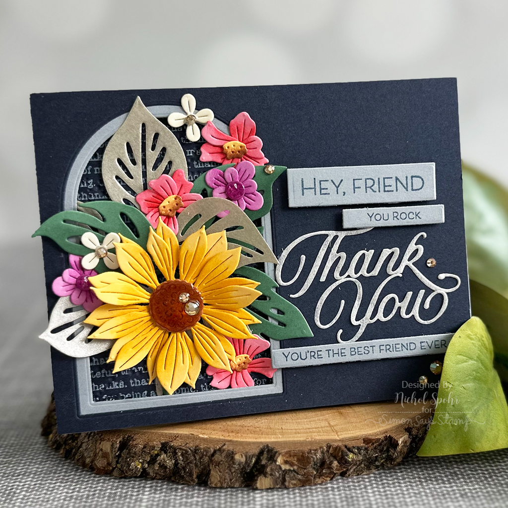 Simon Says Stamp Jaunty Sunflower Wafer Dies s985 Friend Like You Friend Card | color-code:ALT05