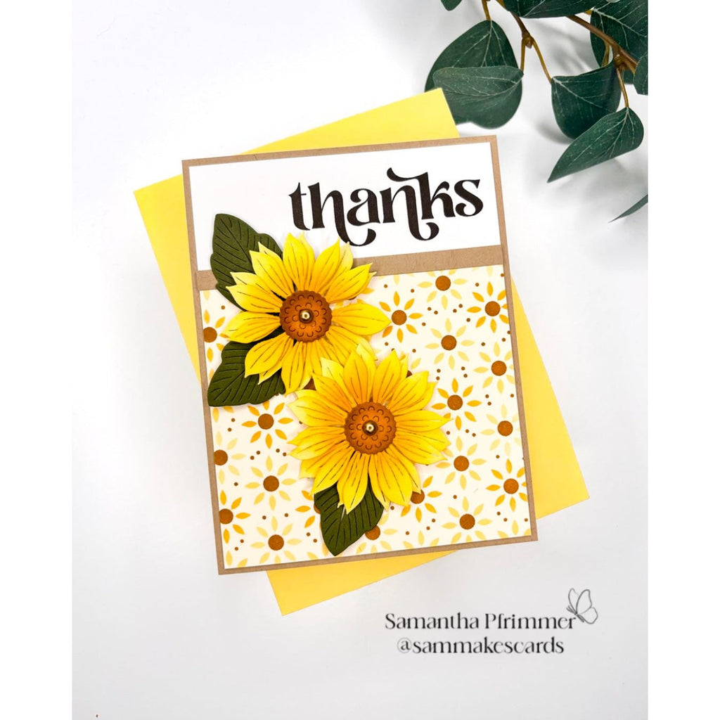 Simon Says Stamp Jaunty Sunflower Wafer Dies s985 Friend Like You Thanks Card