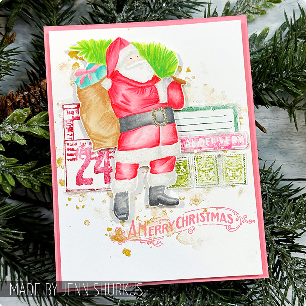 Tim Holtz Clear Stamps and Stencil Vintage Holiday, Sparkle, and Peppermint thmm131