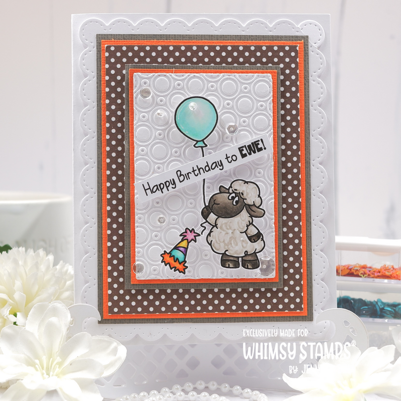 Whimsy Stamps Sheepish Moments Clear Stamps c1436 birthday hat