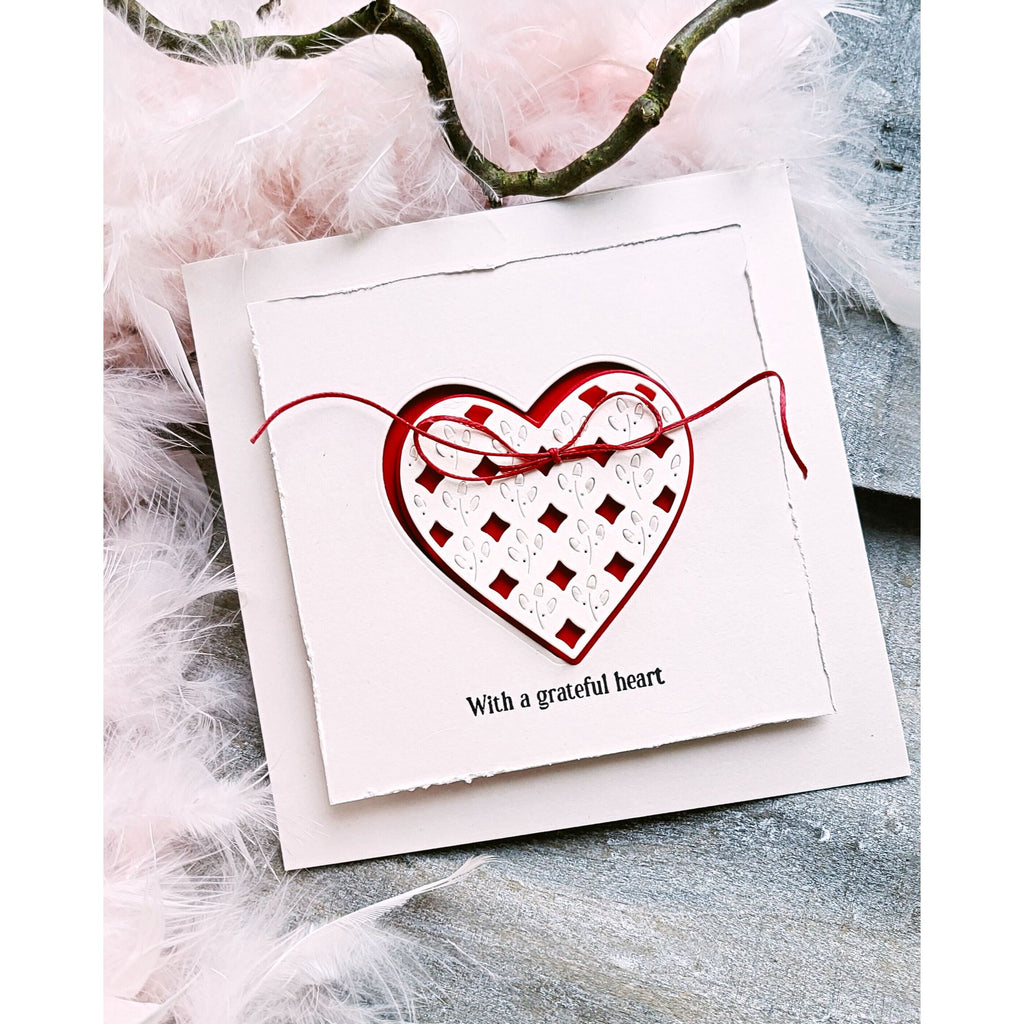 Simon Says Stamp Jewel Heart Wafer Dies s1115 DieCember Grateful Card