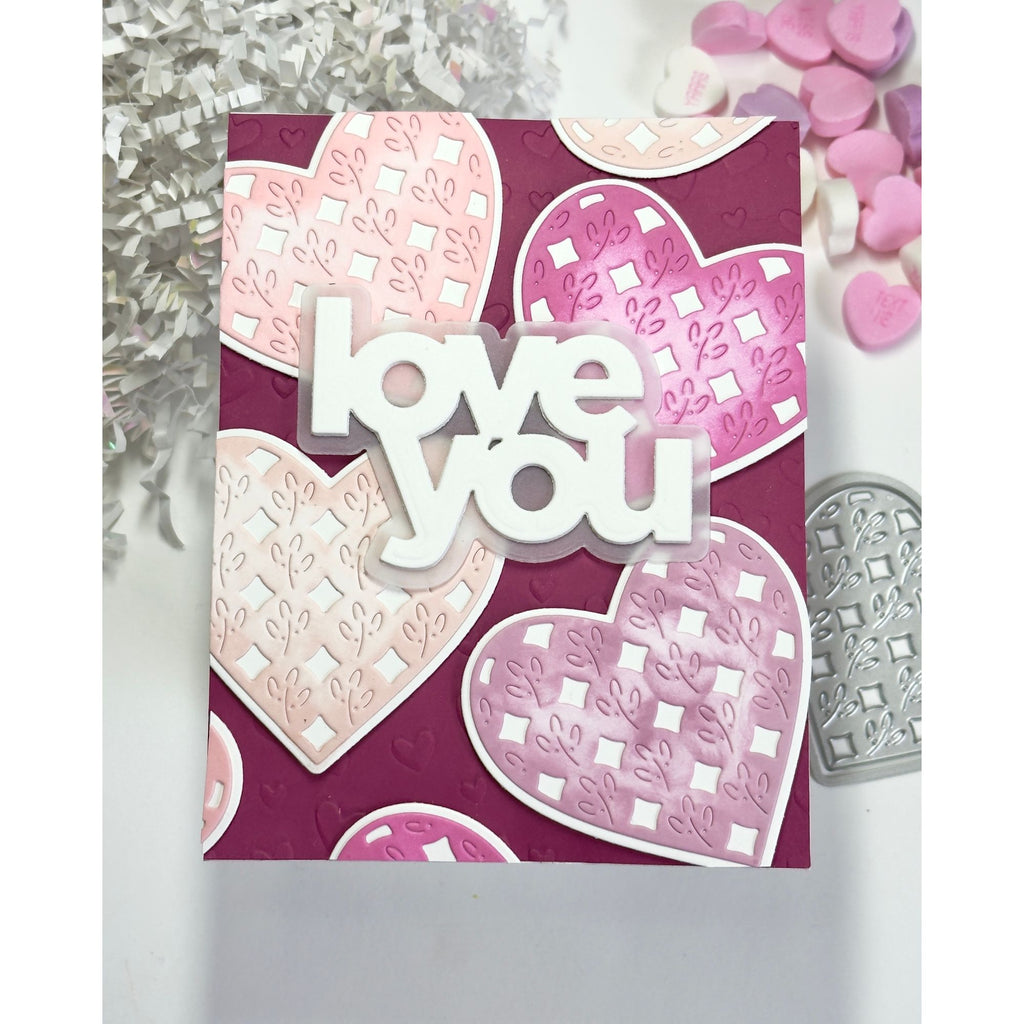 Simon Says Stamp Jewel Heart Wafer Dies s1115 DieCember Love You Card