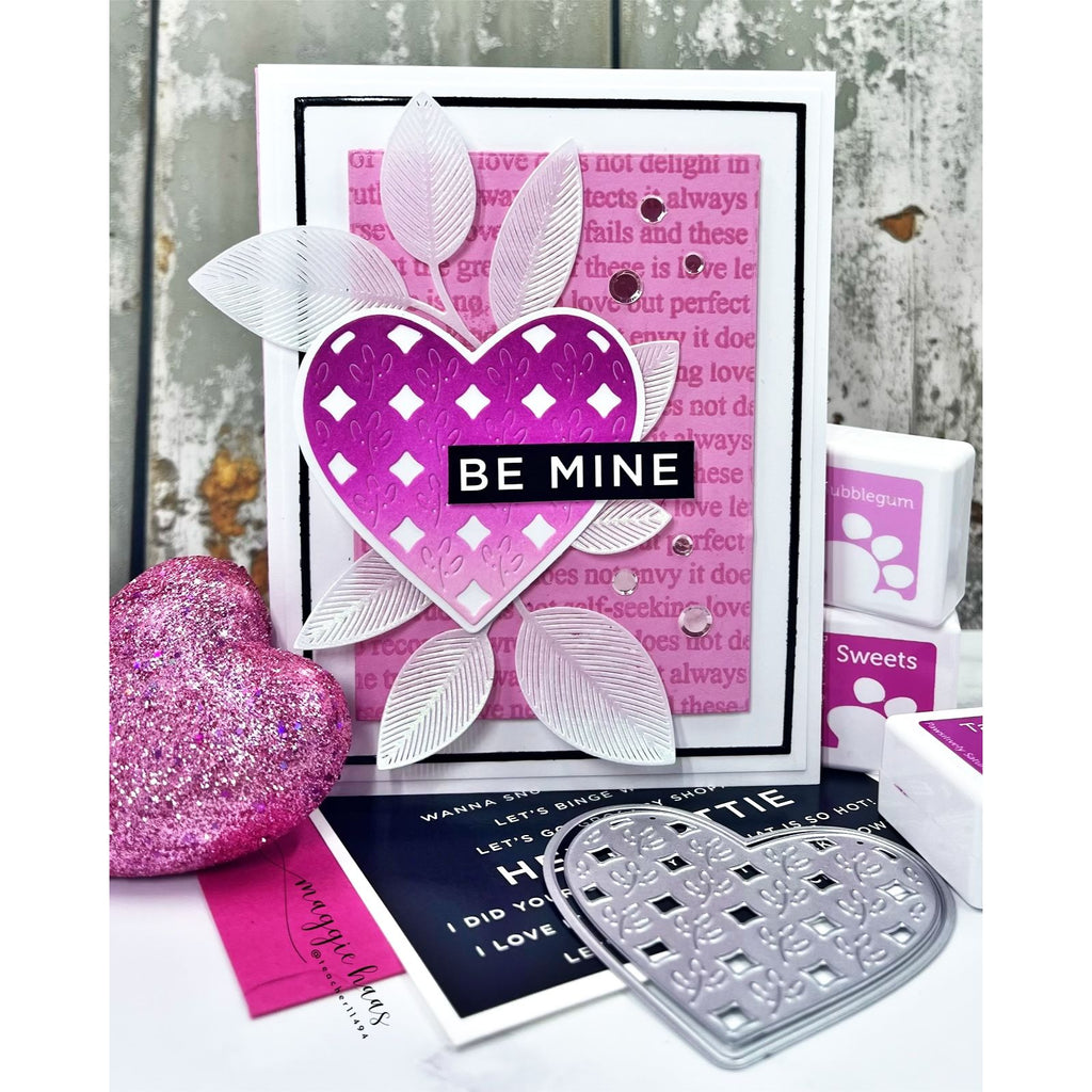 Simon Says Stamp Jewel Heart Wafer Dies s1115 DieCember Valentine's Day Card