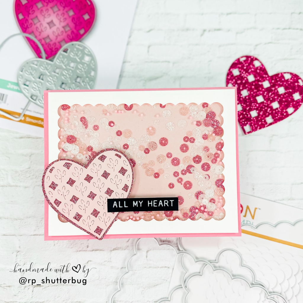 Simon Says Stamp Jewel Heart Wafer Dies s1115 DieCember Valentine's Day Card