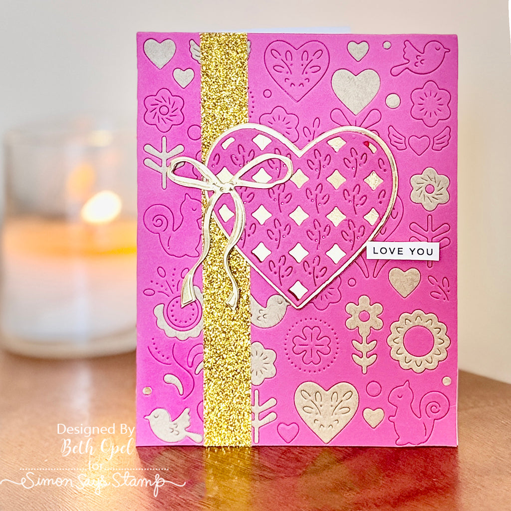 Simon Says Stamp Jewel Heart Wafer Dies s1115 DieCember Love You Card