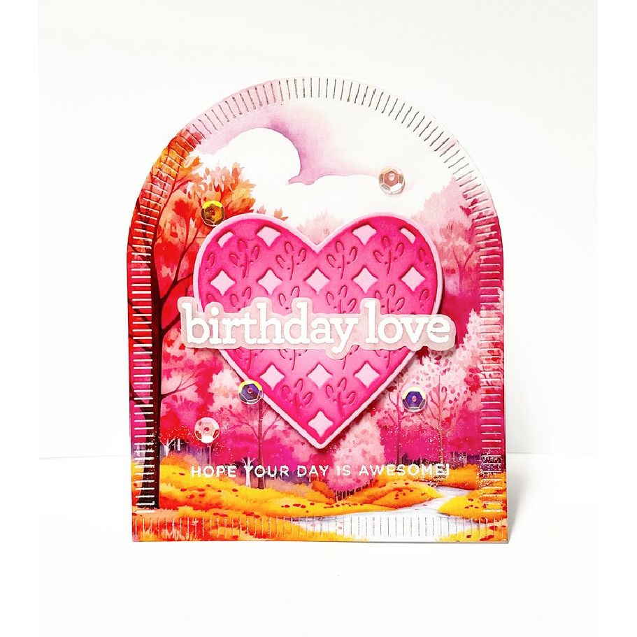 Simon Says Stamp Jewel Heart Wafer Dies s1115 DieCember Birthday Card