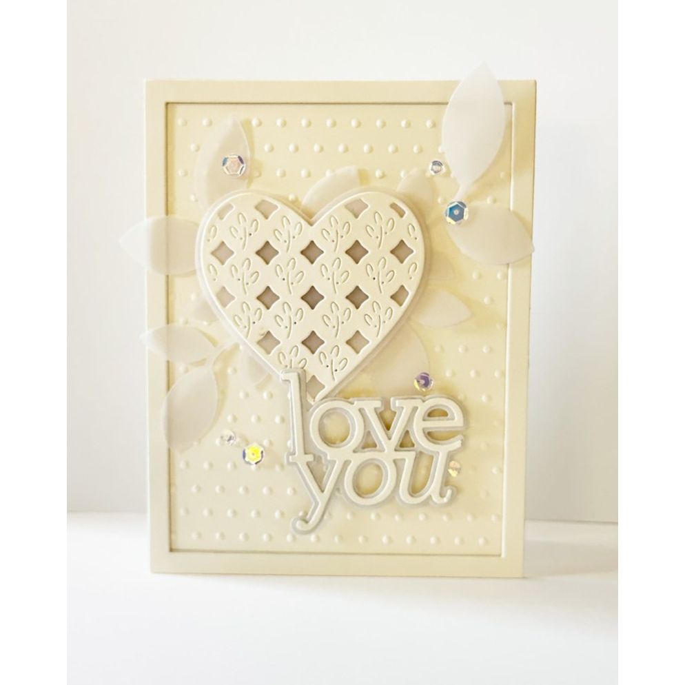 Simon Says Stamp Jewel Heart Wafer Dies s1115 DieCember Love You Card 