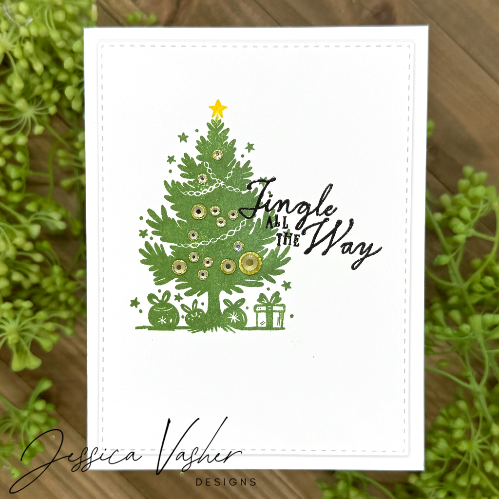Simon Says Clear Stamps Jingle All the Way 3364ssc Christmas Card