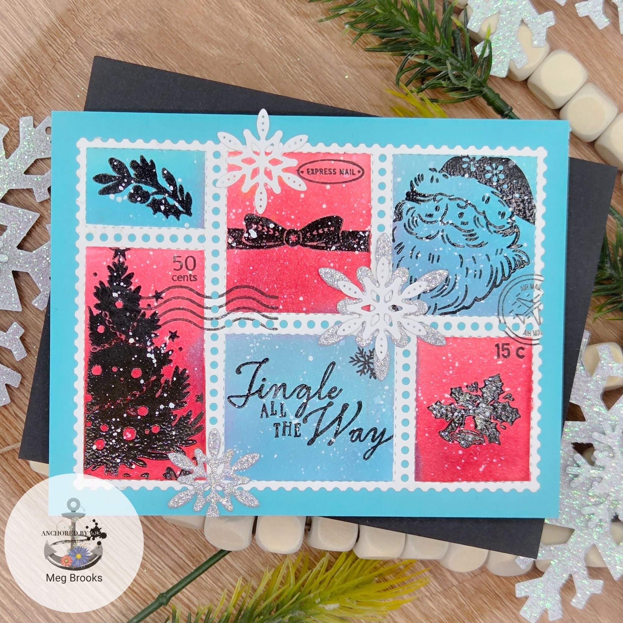Simon Says Clear Stamps Jingle All the Way 3364ssc Christmas Card