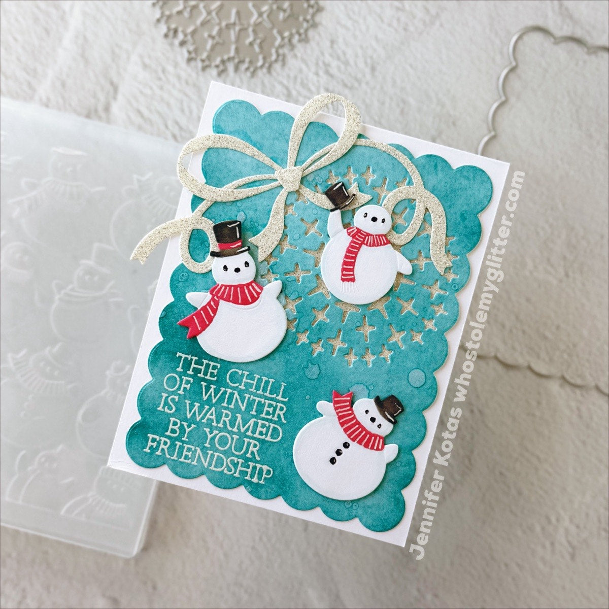 Simon Says Stamp Embossing Folder and Cutting Dies Jolly Snowmen sfd557 DieCember Winter Card