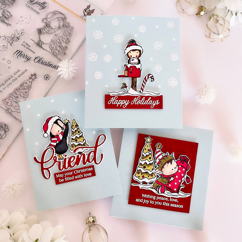 Simon Says Clear Stamps Jolly Christmas 2136ssc Festive Fun Christmas Cards