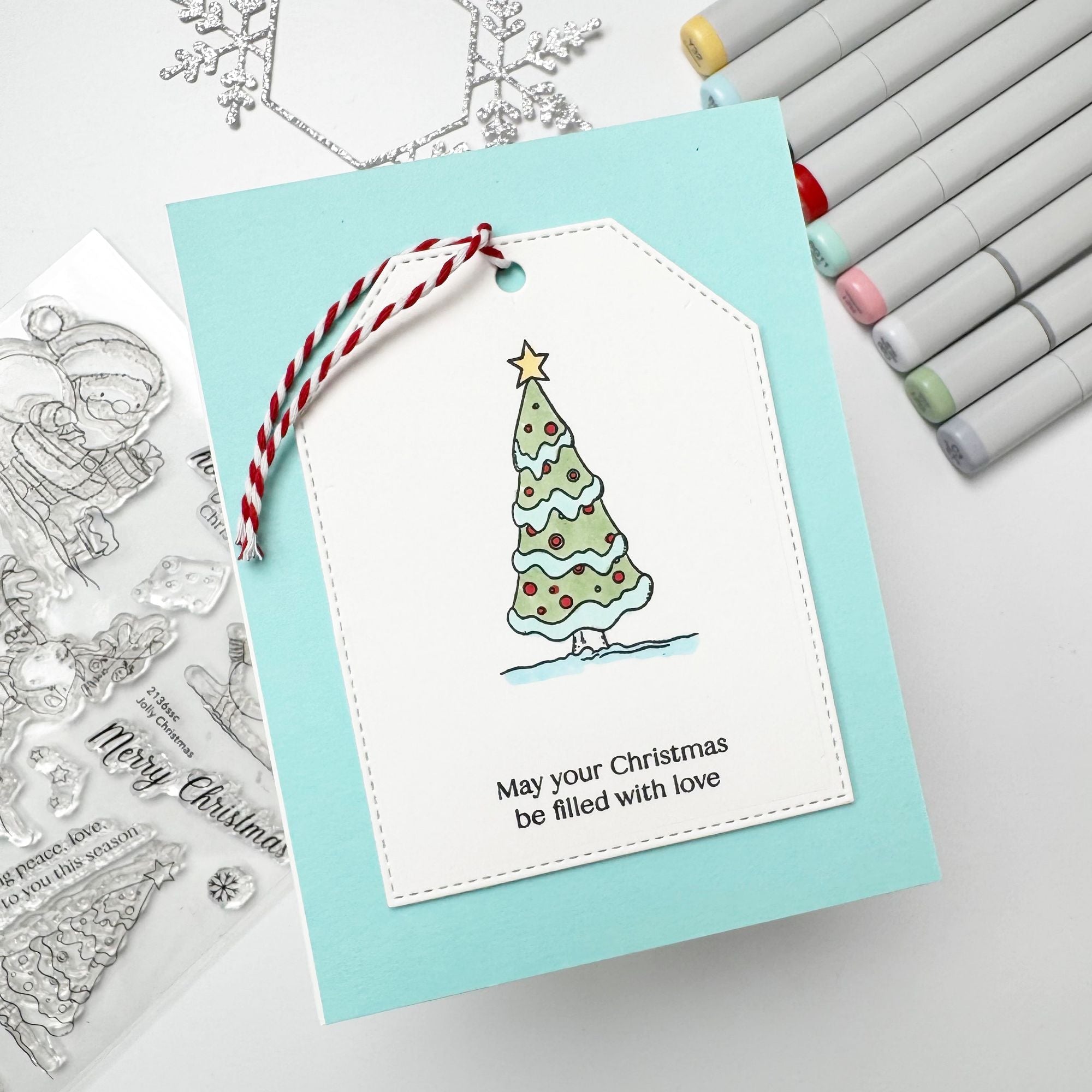 Simon Says Clear Stamps Jolly Christmas 2136ssc Festive Fun Christmas Card