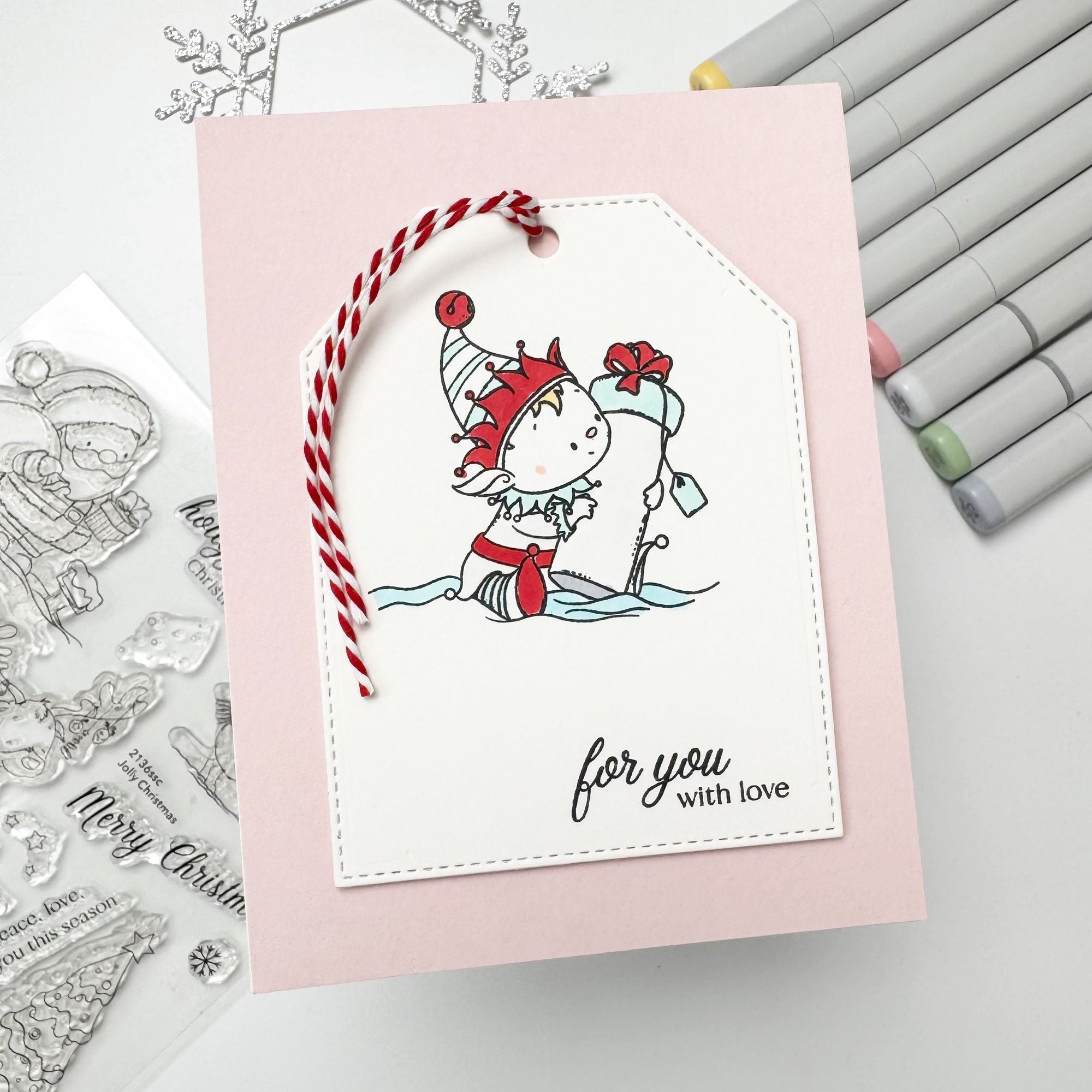 Simon Says Stamps and Dies Jolly Christmas set887jc Festive Fun Christmas Card