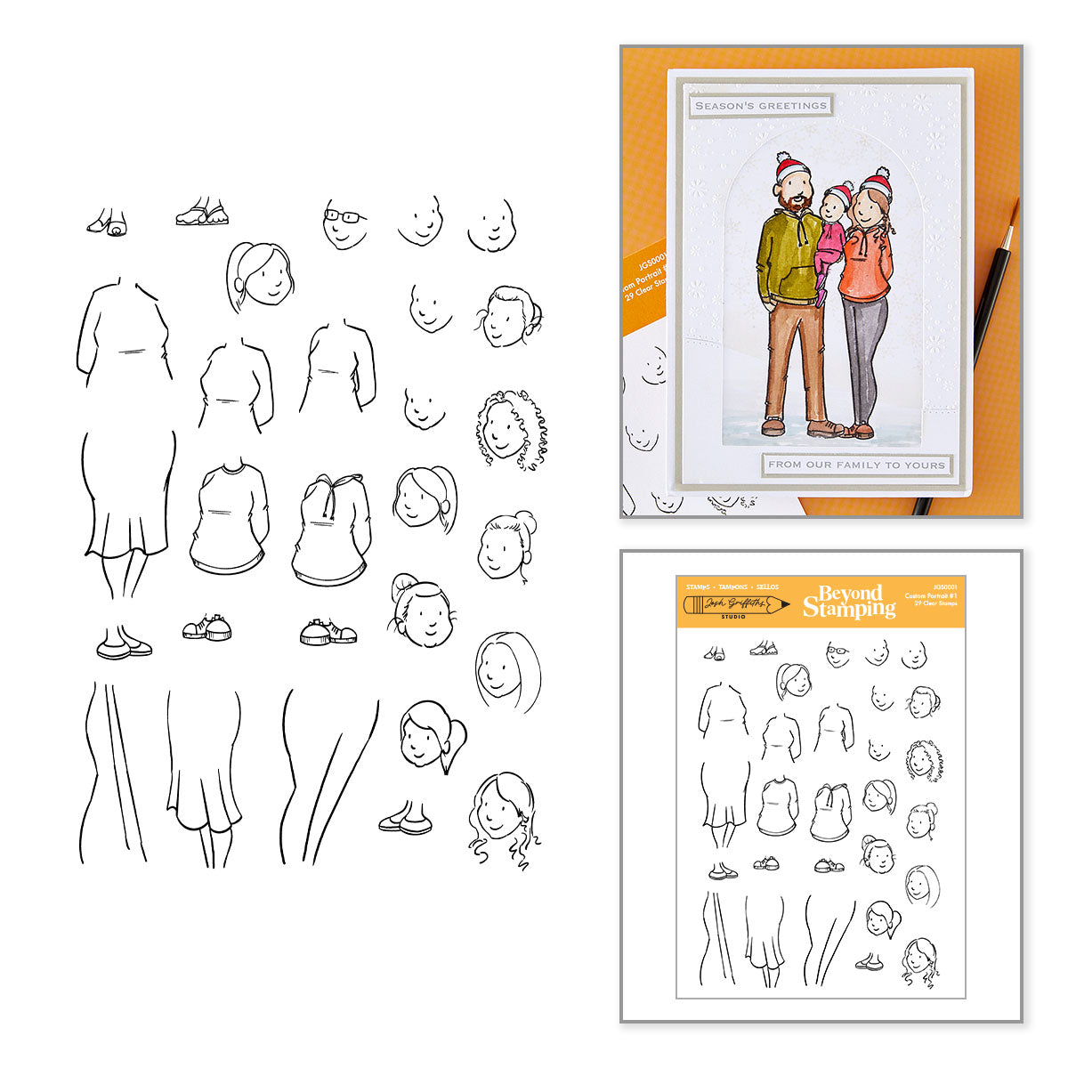 Josh Griffiths Studio Beyond Stamping Custom Portrait 1 Clear Stamp Set jgs0001
