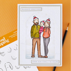 Josh Griffiths Studio Beyond Stamping Custom Portrait 2 Clear Stamp Set jgs0002 couple holding baby seasons greetings card