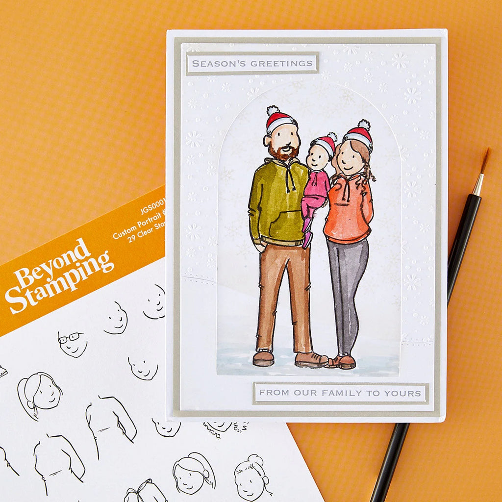 Josh Griffiths Studio Beyond Stamping Custom Portrait 3 Clear Stamp Set jgs0003 santa hats baby seasons greetings card
