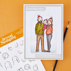 Josh Griffiths Studio Beyond Stamping Custom Portrait 3 Clear Stamp Set jgs0003 santa hats baby seasons greetings card