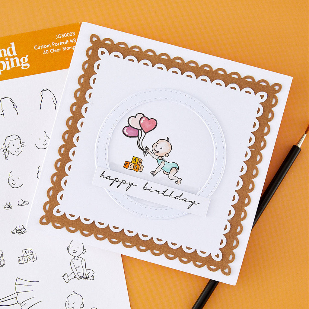 Josh Griffiths Studio Beyond Stamping Custom Portrait I Want It All Bundle bd-1148 happy birthday baby card
