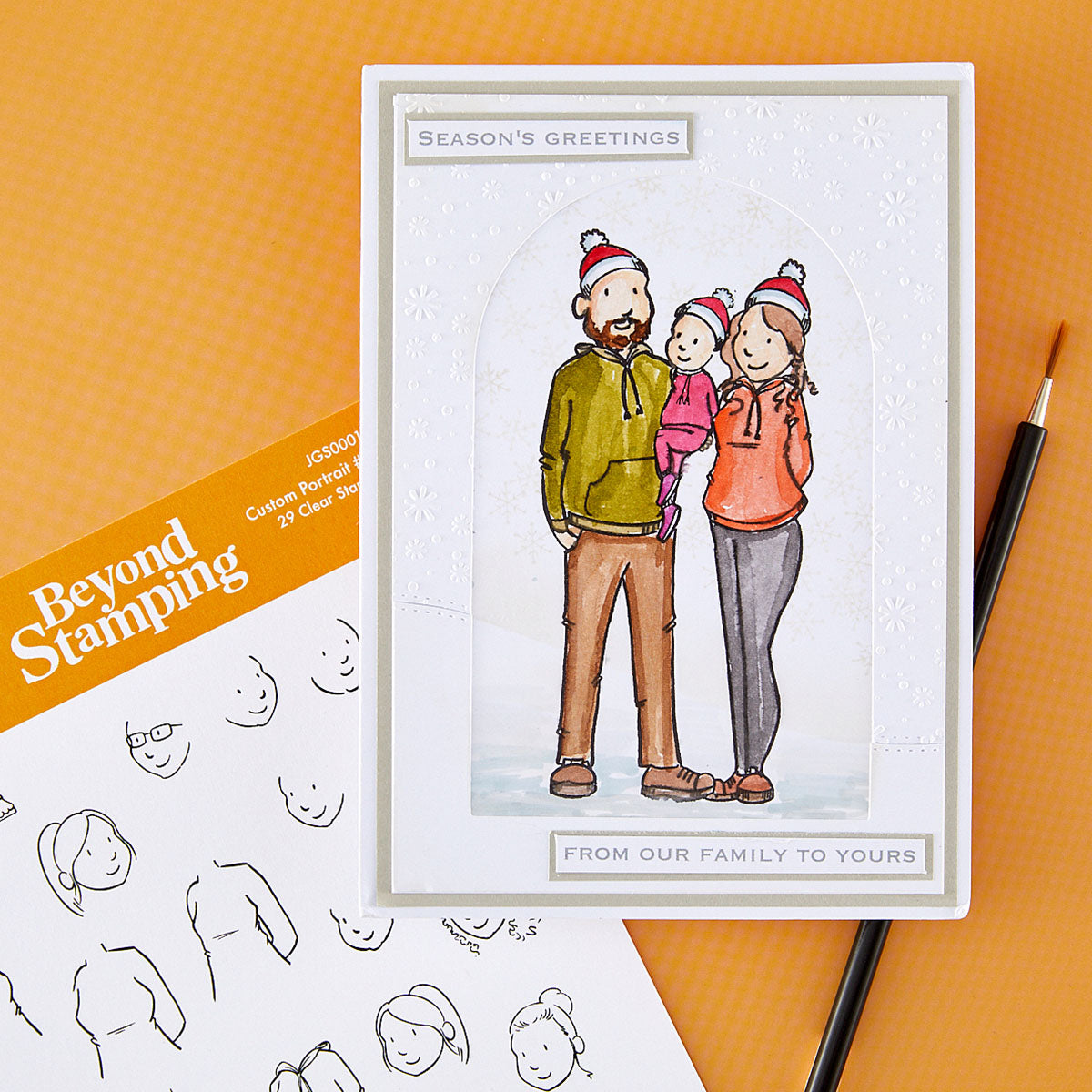 Josh Griffiths Studio Beyond Stamping Custom Portrait I Want It All Bundle bd-1148 season's greetings family card