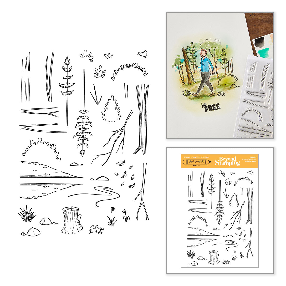 Josh Griffiths Studio Beyond Stamping Custom Woodland Clear Stamp Set jgs0009