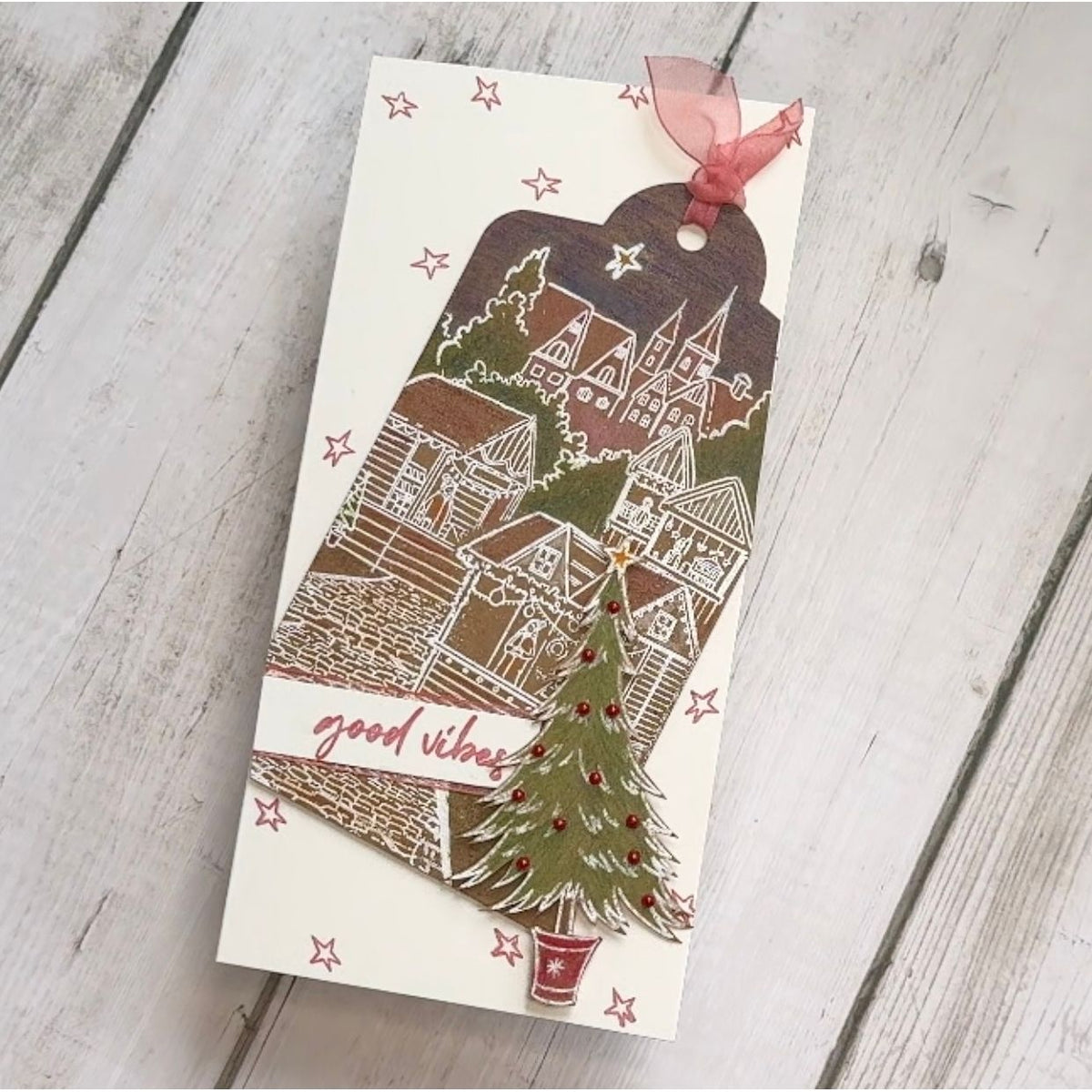Josh Griffiths Studio Christmas Market Clear Stamp Set jgs0060 good vibes winter village tag