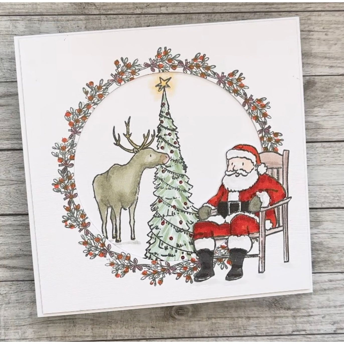 Josh Griffiths Studio Christmas Market Clear Stamp Set jgs0060 santa tree reindeer card