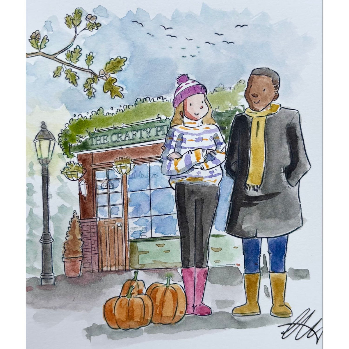 Josh Griffiths Studio Cosy Clothes Female Clear Stamp Set jgs0054 fall pumpkin pub