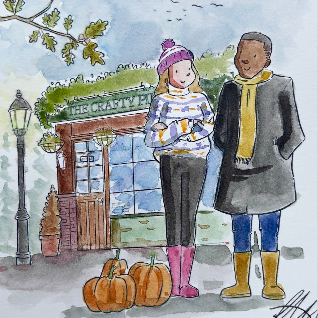 Josh Griffiths Studio Cosy Clothes Male Clear Stamp Set jgs0055 man and woman fall pumpkin pub