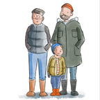 Josh Griffiths Studio Cosy Clothes Male Clear Stamp Set jgs0055 two men and one boy